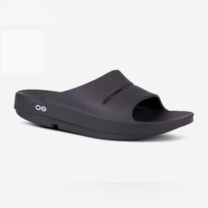 OOFOS OOahh Black Slide Sandals
